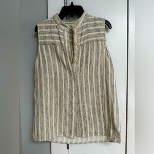 Billy Reid sleeveless linen button front top size XS